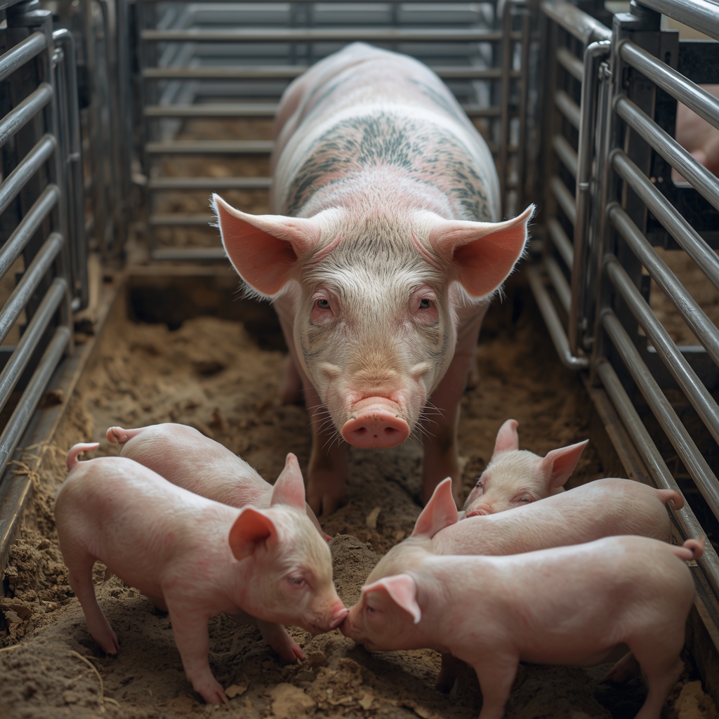 Savremeni boks za prasenje krmaca na farmi svinja