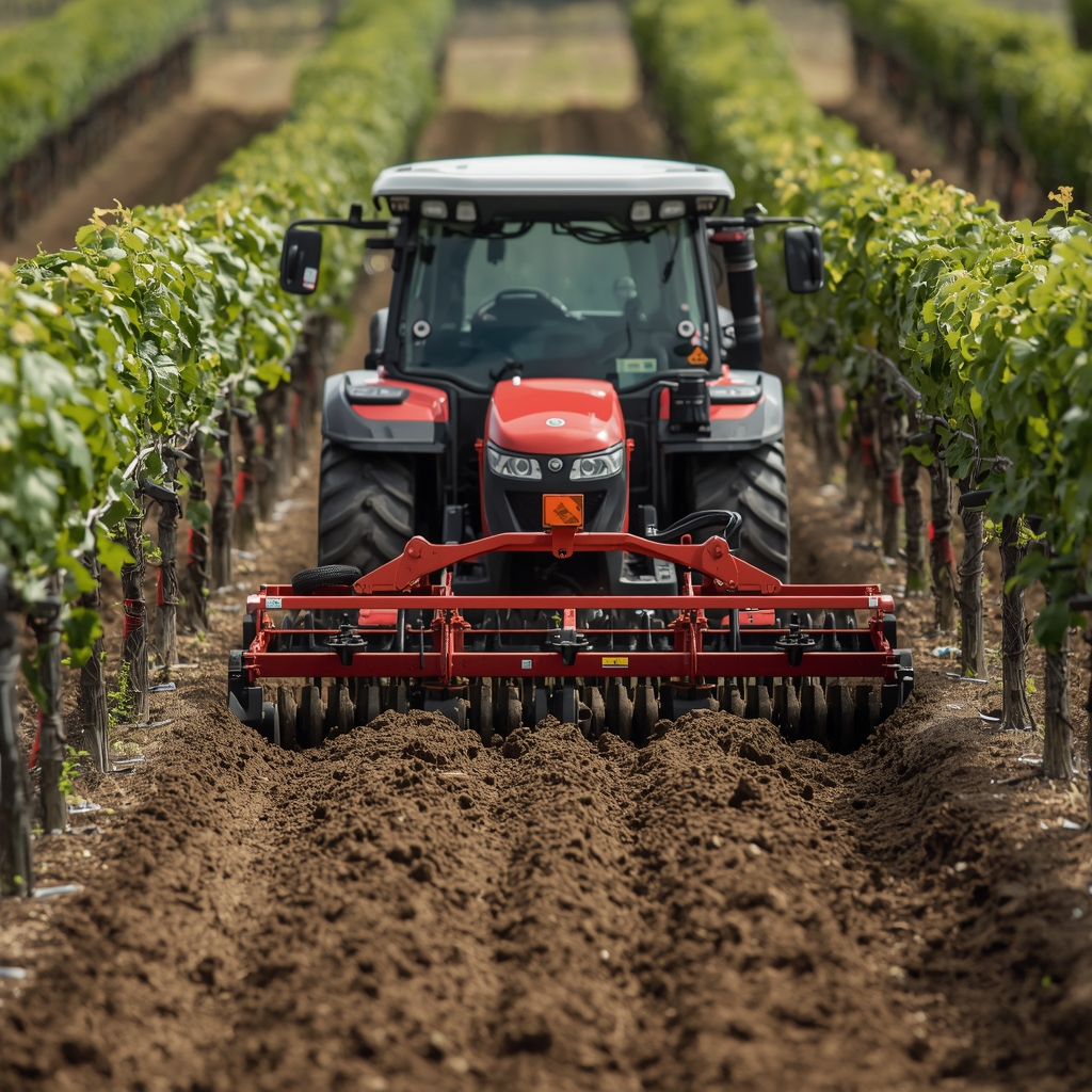 Rotaciona mašina za obradu zemljišta u redovima vinograda